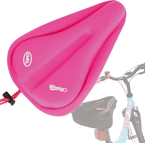 Miniatura 1 de WINNINGO Gel Kids Bike Seat Cushion Cover Anti-Slip Child Bike Seat Cover Comfortable Adjustable Small Bicycle Saddle Pad 9 X 6