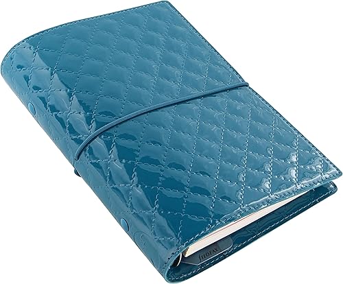 Miniatura 2 de Filofax Domino Luxe - Organizador de tamaño personal, color verde azulado, alto brillo, cubierta de efecto acolchado, inspiración parisina, seis