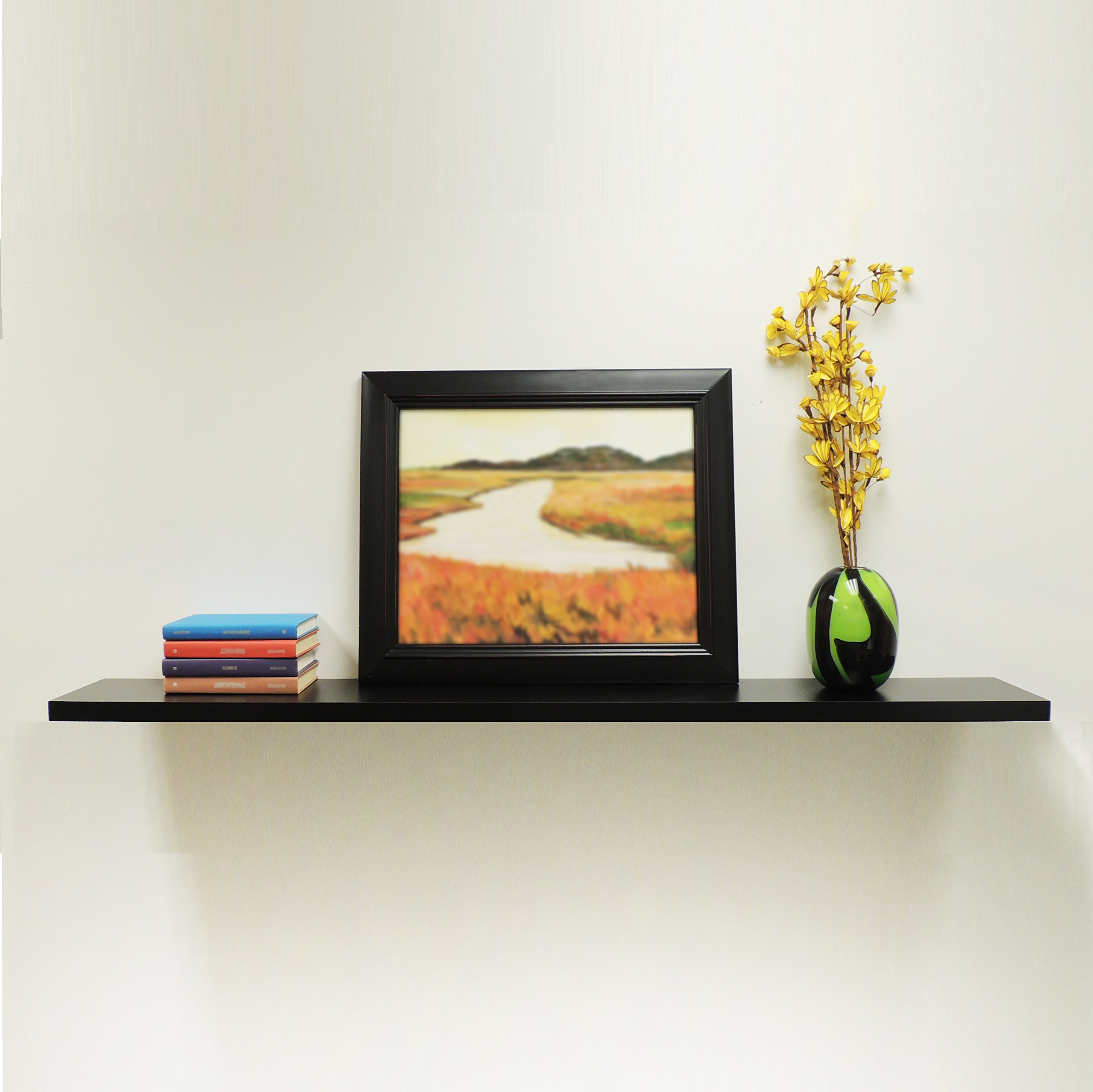 InPlace Shelving, Black, 9084674 Slimline Floating Wall Mountable Shelf
