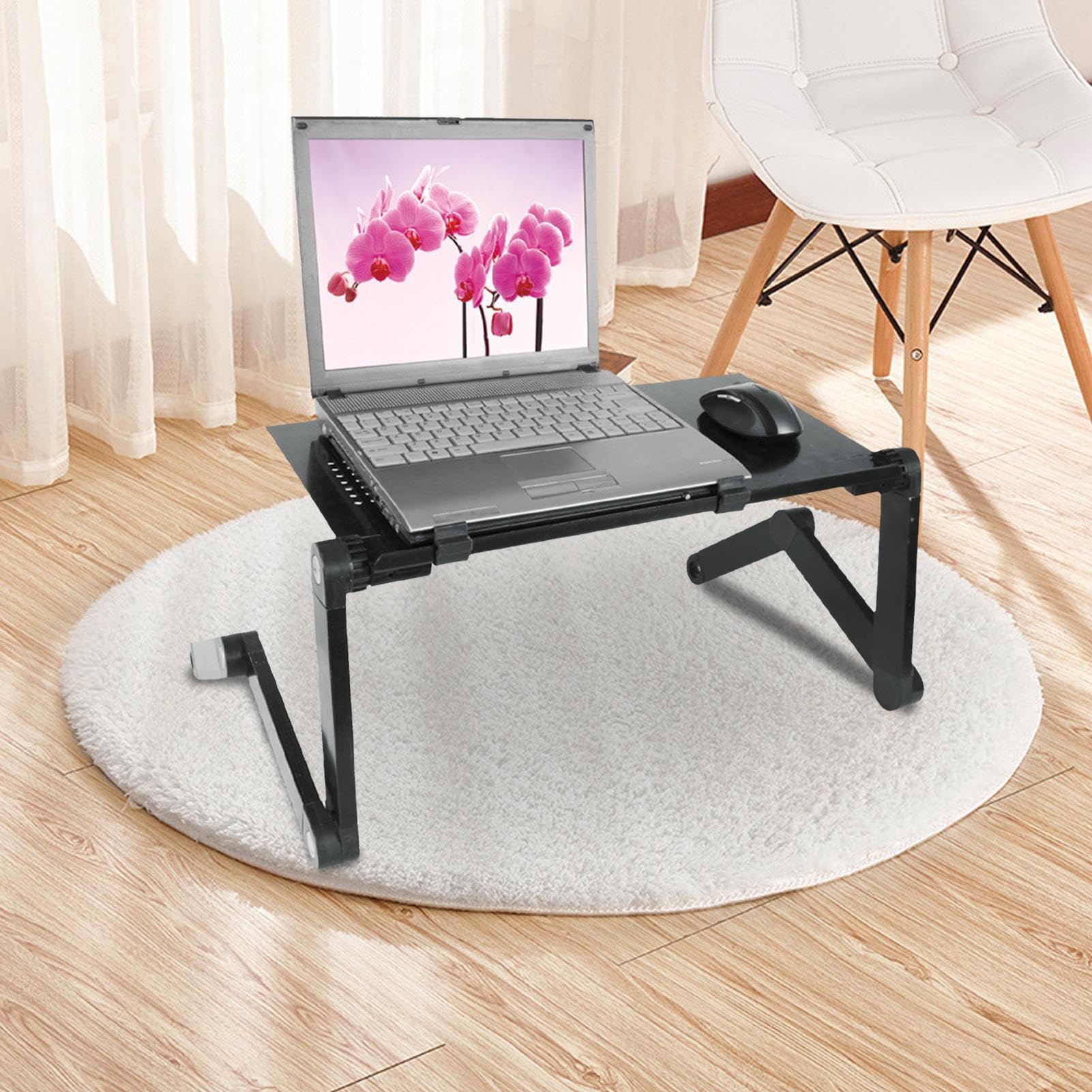 Supporto per laptop da, scrivania pieghevole per computer | portatile, con tappetino per mouse per mangiare, divano, pavimento, disegno