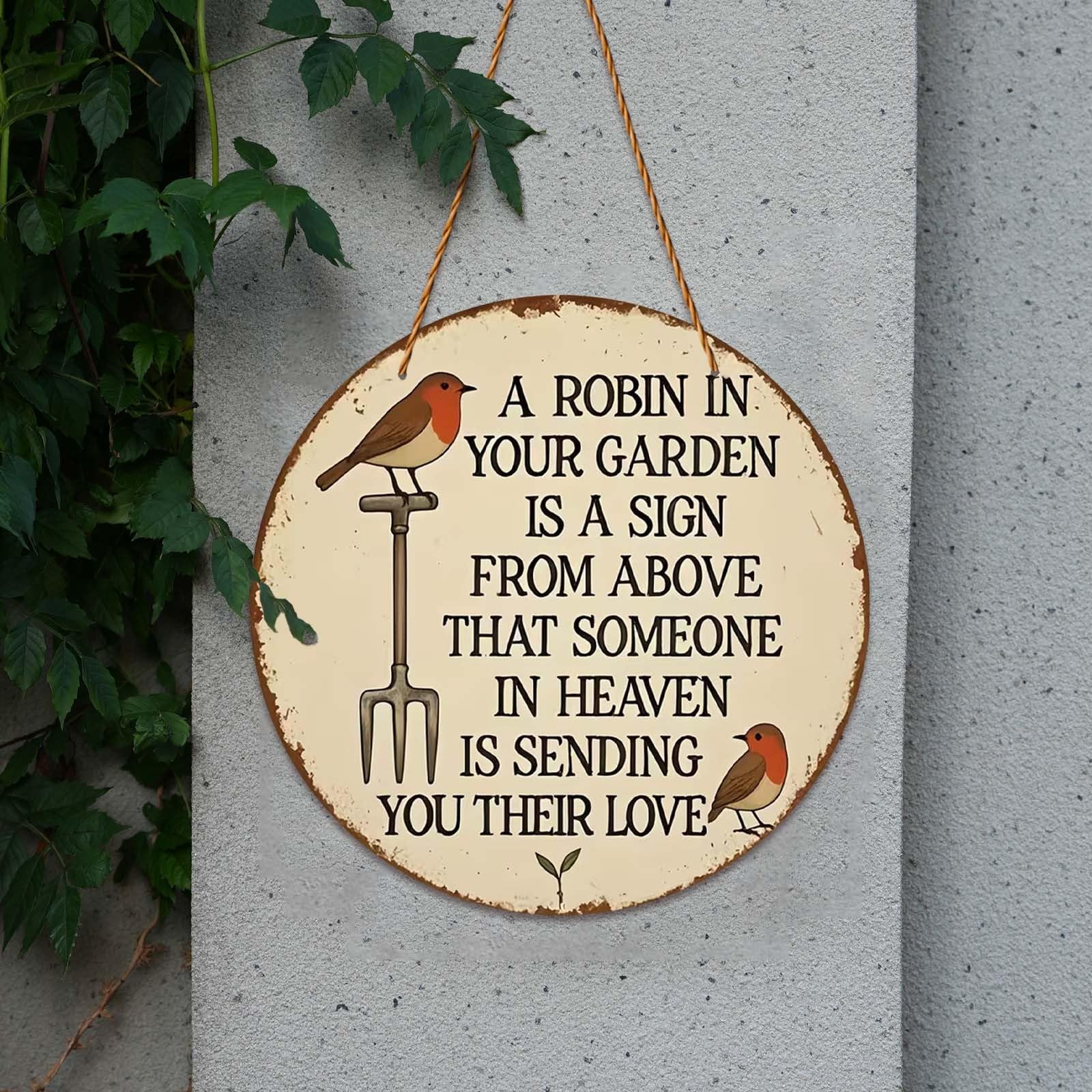 Robin Garden Sign Farm Animal Country Wall Decor Vintage