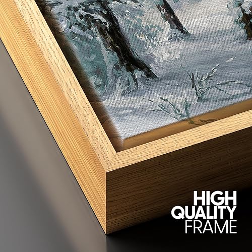 Vista 94 de SIGNFORD Lienzo enmarcado para pared, tren de montaña de otoño, vías de ferrocarril, naturaleza, desierto, fotografía, realismo, paisaje decorativo