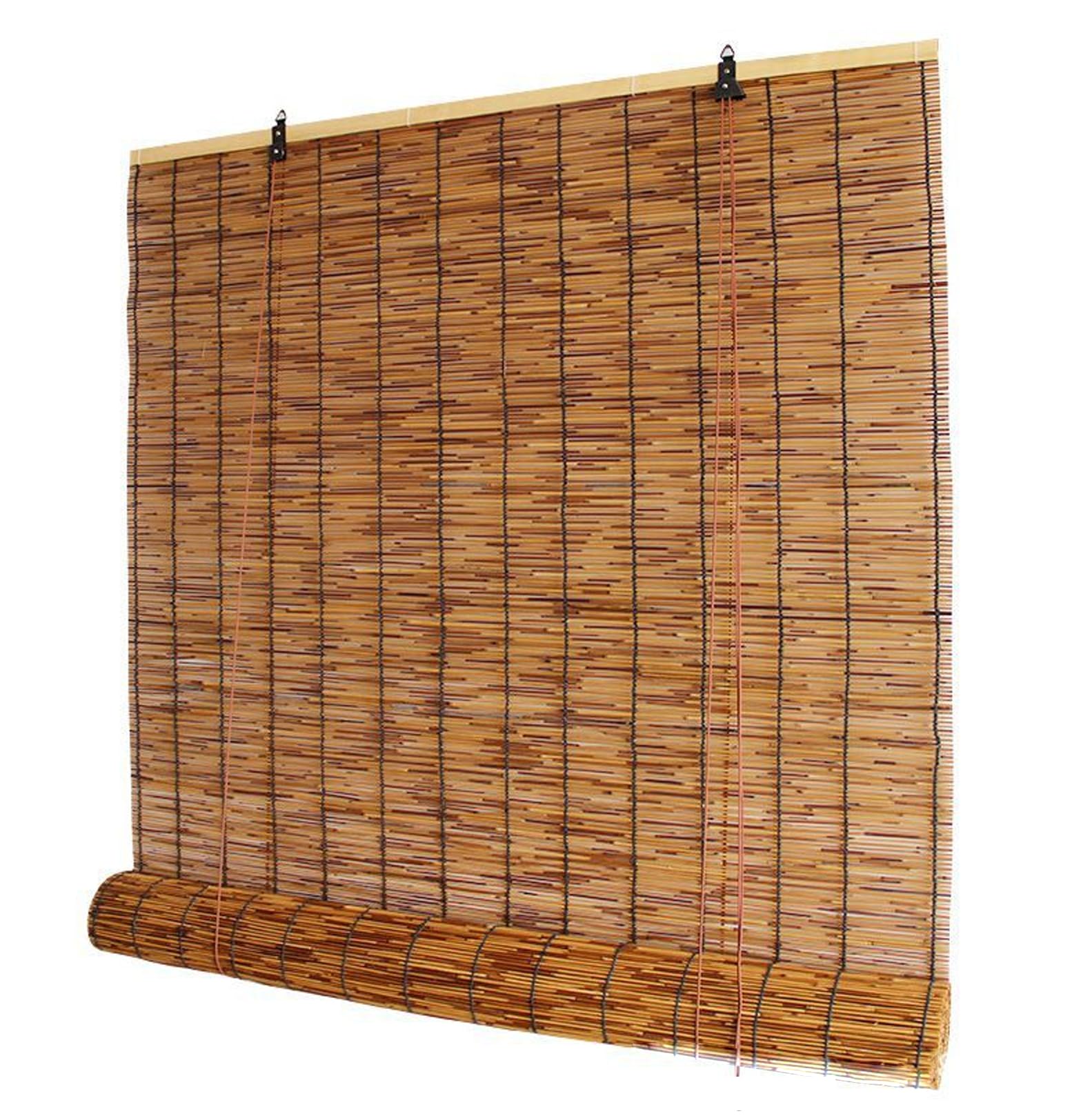 Outdoor Reed Blinds, Roller Blinds, Privacy Curtains, Sun Protection and Waterproof, Easy to Install, Suitable for Indoor and Outdoor