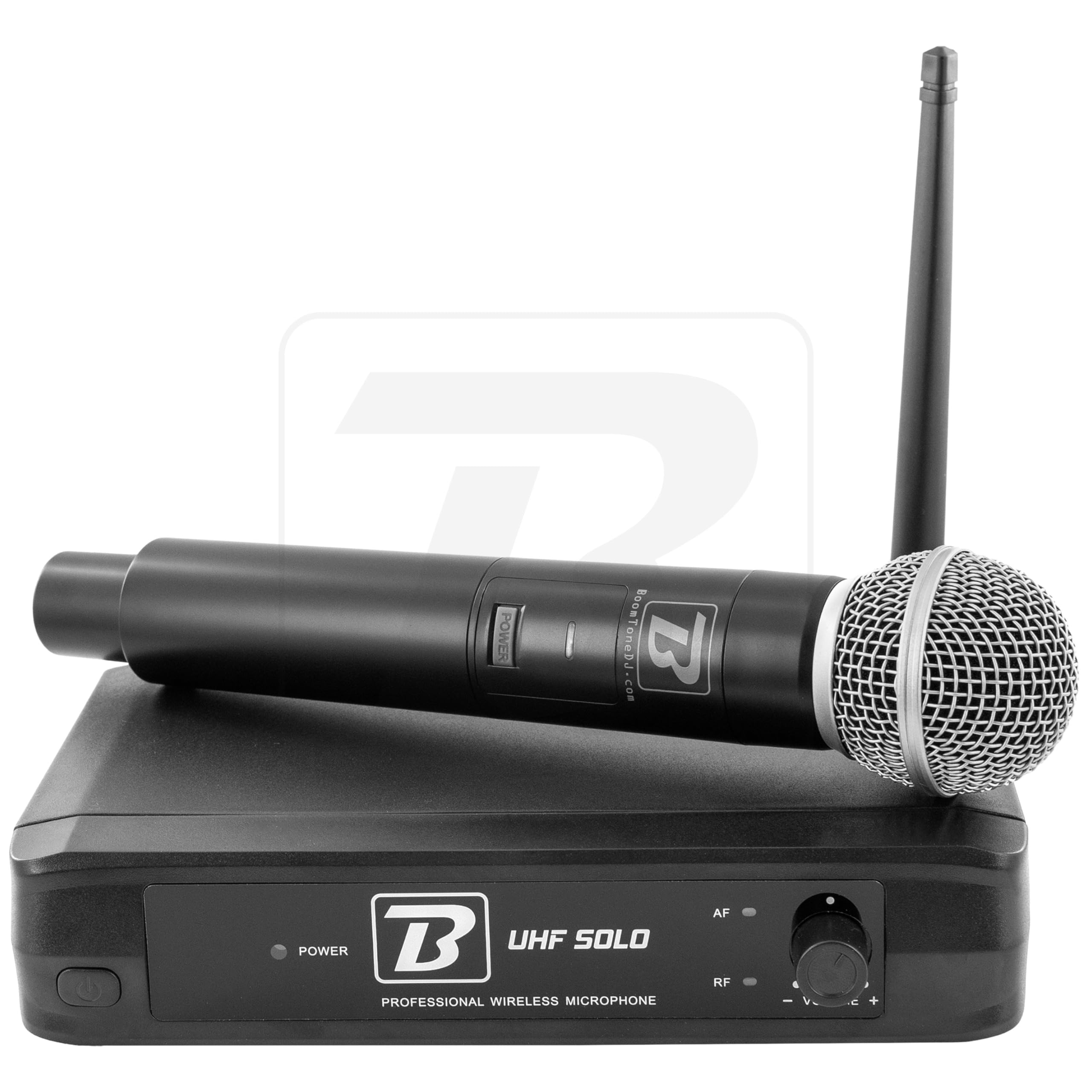 Système Complet avec Microphone Main sans Fil Haute Performance - BoomToneDJ UHF SOLO F1. UHF, Signal Clair, Longue Portée, Autonomie de 5h, Idéal pour Événements Live, Karaoké et Présentations