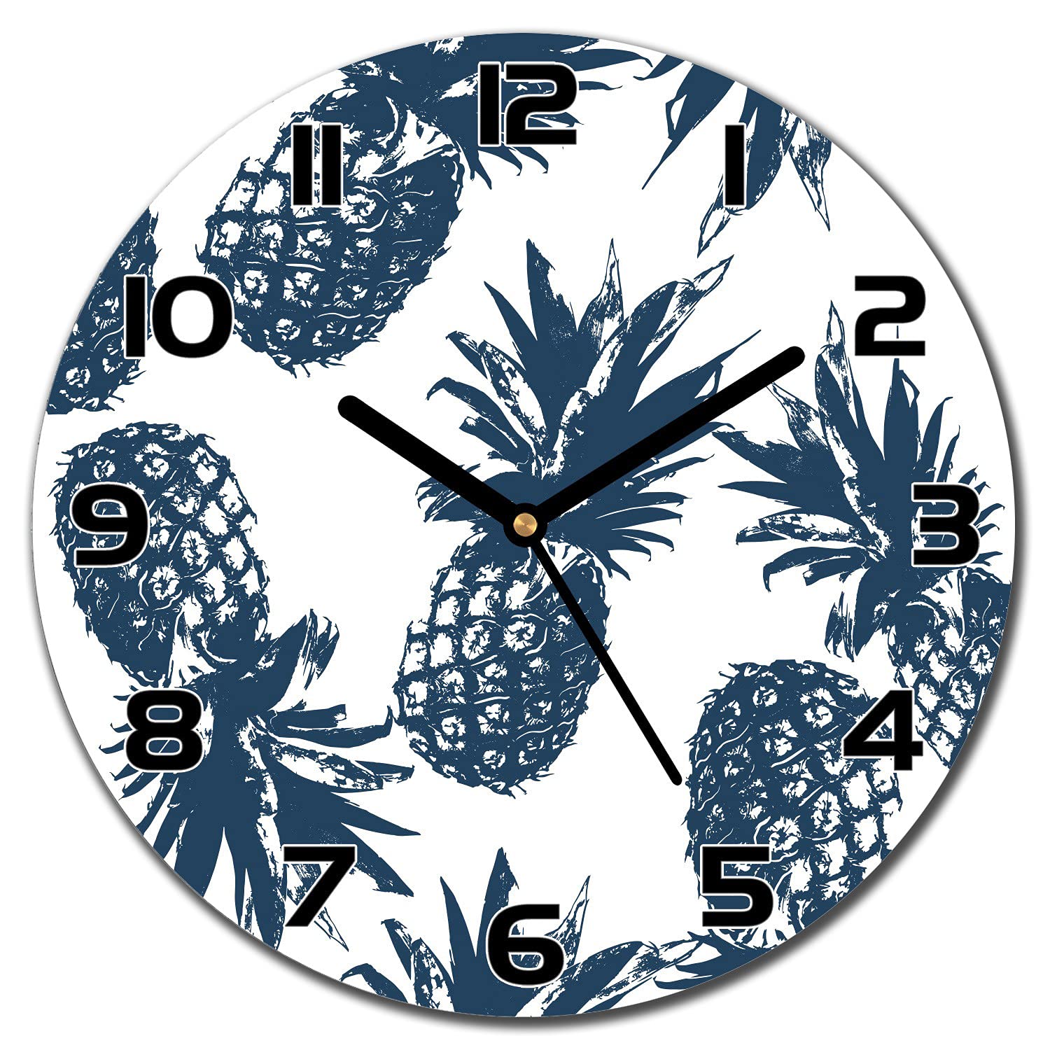 Horloge en verre salon cuisine moderne 30 cm fruits