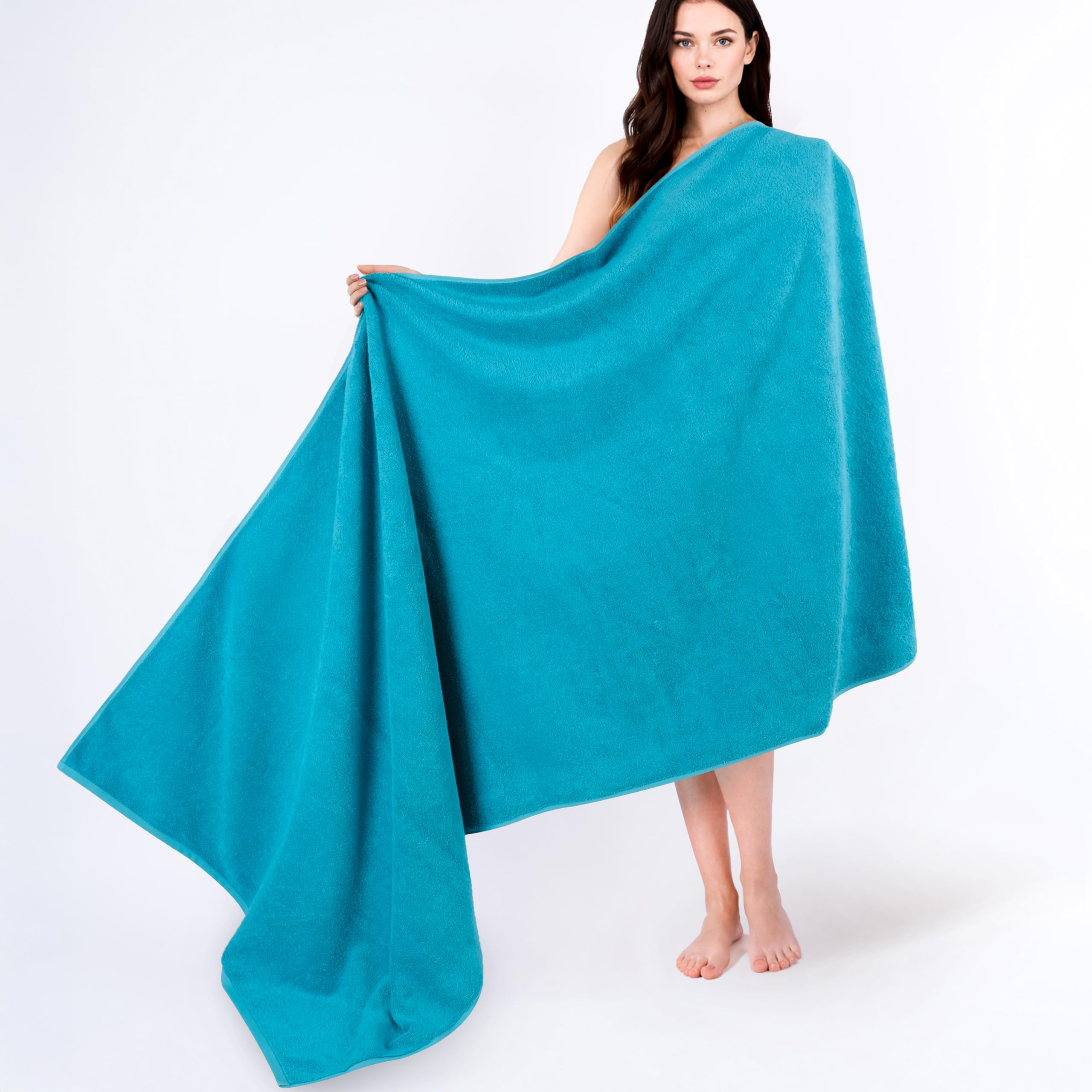 Cotton Paradise Oversized Bath Sheet, 100% Cotton 40x80 Clearance Bath Towel Sheet, Jumbo Large Bath Towel for Bathroom, Aqua Blue Bath Sheet