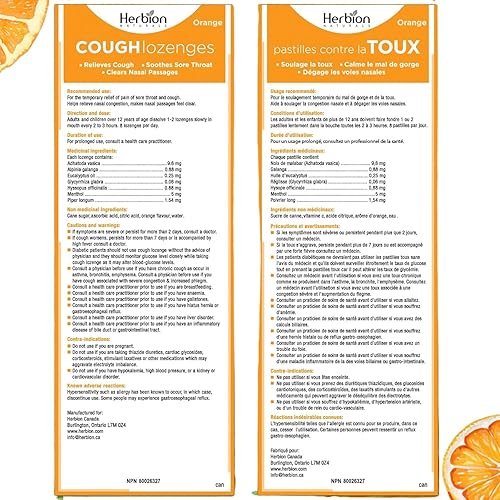 Miniatura 3 de Herbion Naturals Gotas para la tos, naranja, 18 unidades