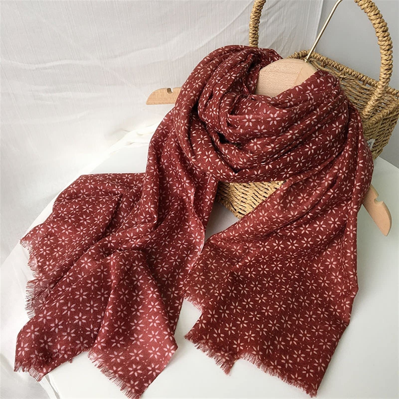 Damen Herbst und Winter 200 Wollschal Leichter Reiner handgemachter Retro-Plaid-Seidenschal Damenschal (Farbe: A Größe 95x205cm) (a