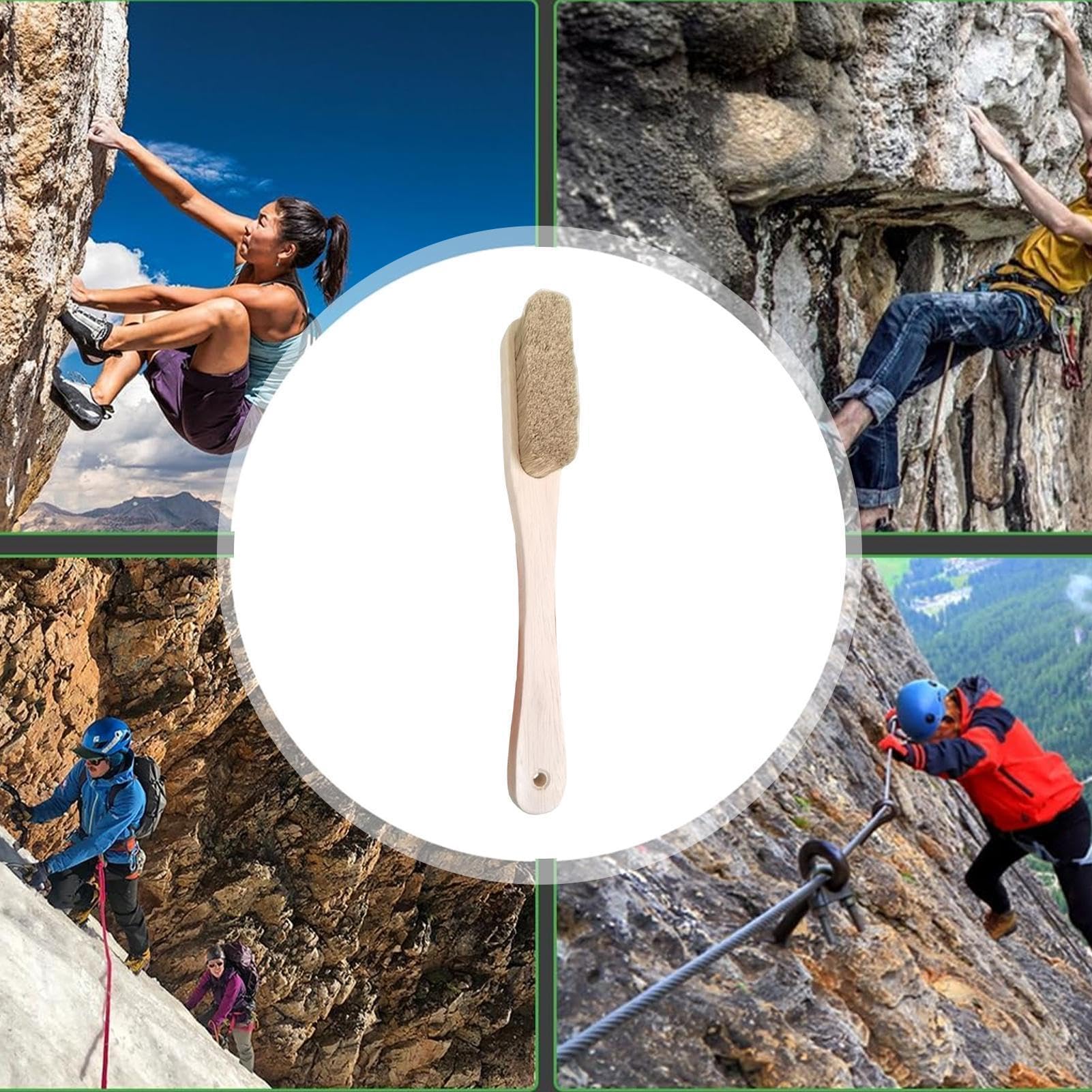 Spazzola per la pulizia del boulder, spazzola di gesso per arrampicata su roccia, strumento di pulizia delle setole multifunzionale, spazzola di gesso per boulder, strumenti di pulizia per arrampicata