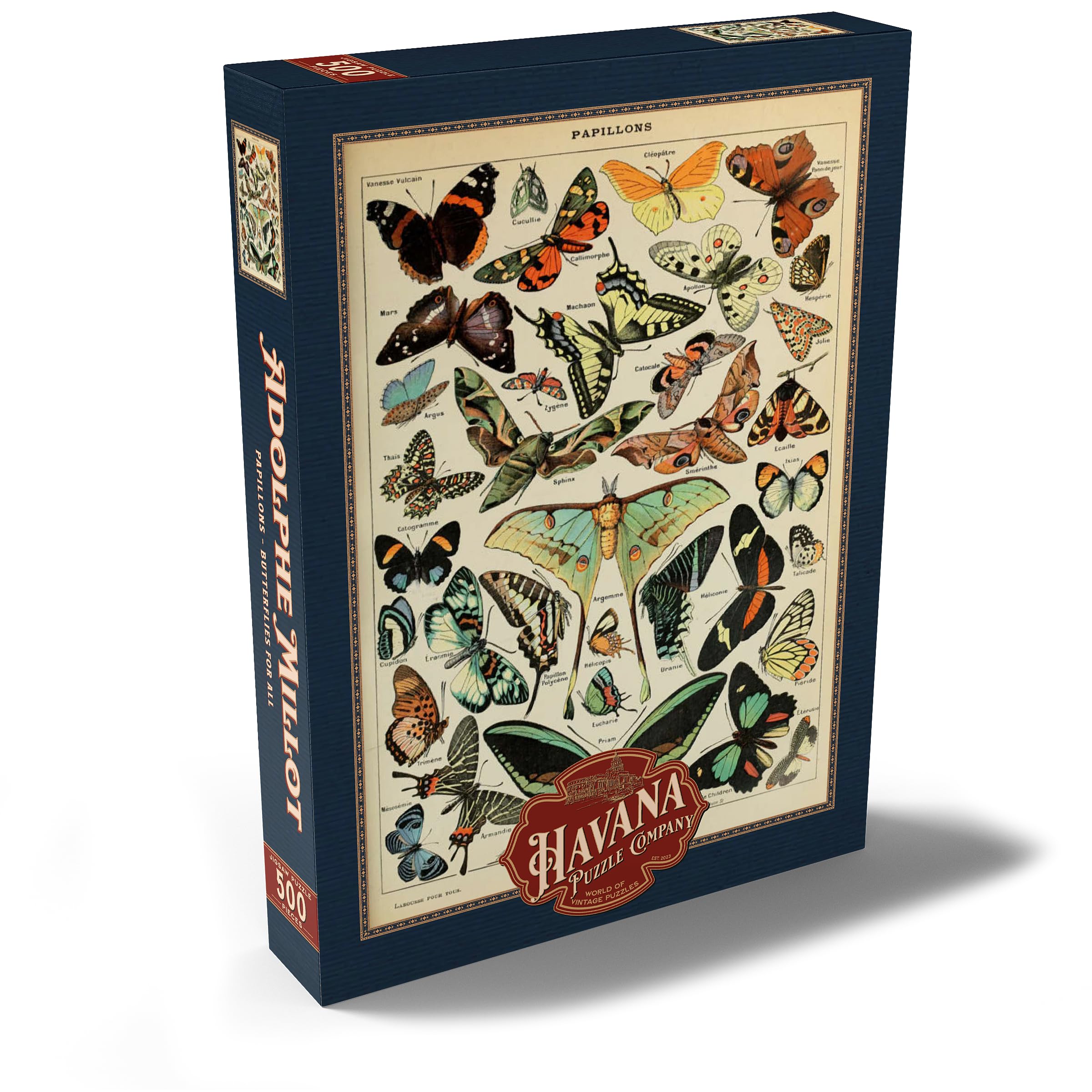 Papillons, Butterflies for All Vintage Art Poster, Adolphe Millot, Premium 500 pieces Puzzle - Image 2