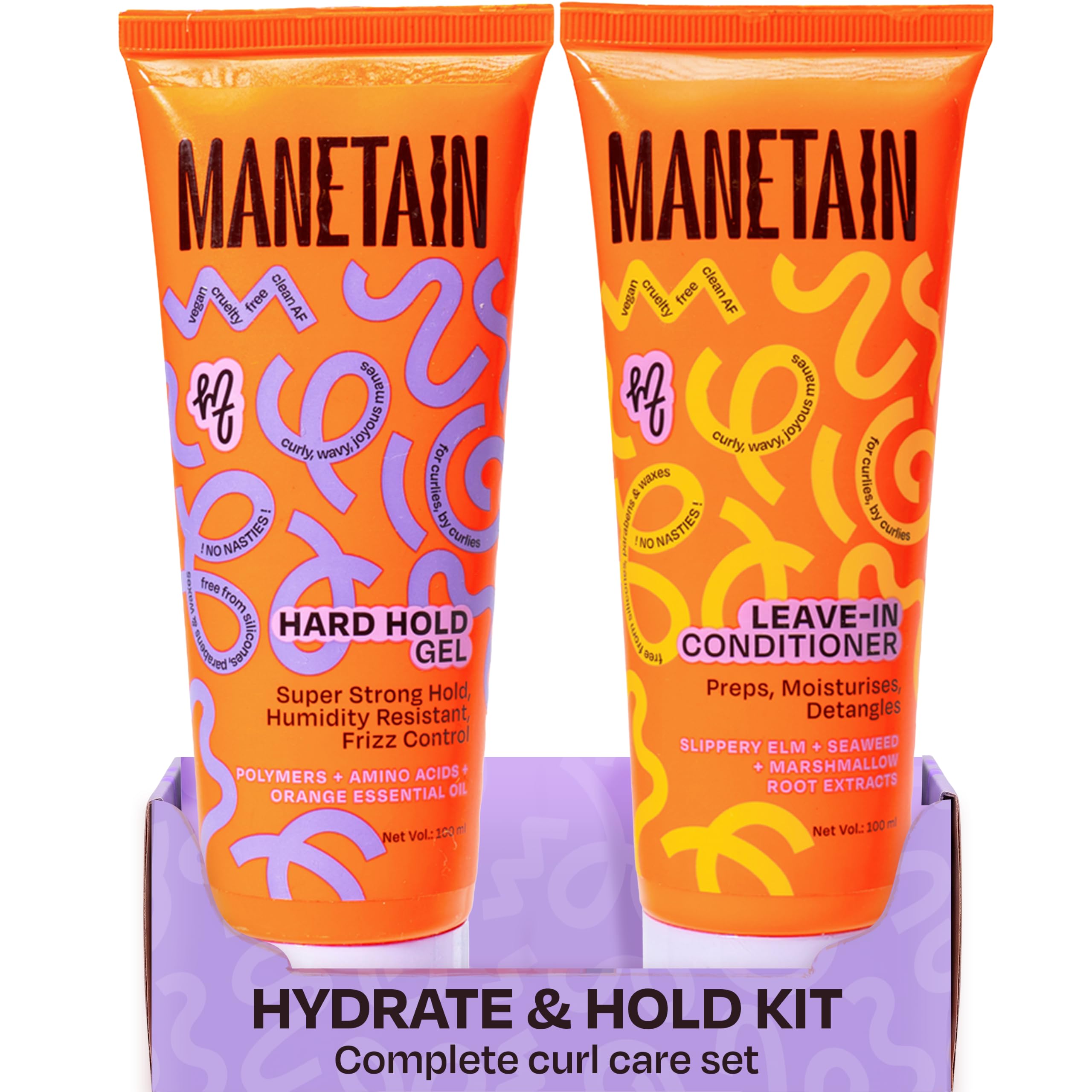 MANETAIN Hydrate & Hold Curl Kit | Leave-in Conditioner 100ml & Hard Hold Gel 100ml for Curly Hair | Long-Lasting Definition, Frizz Control & Moisture for All Hair Types | Vegan, Paraben-Free, CG-Friendly Styling Duo-image-20