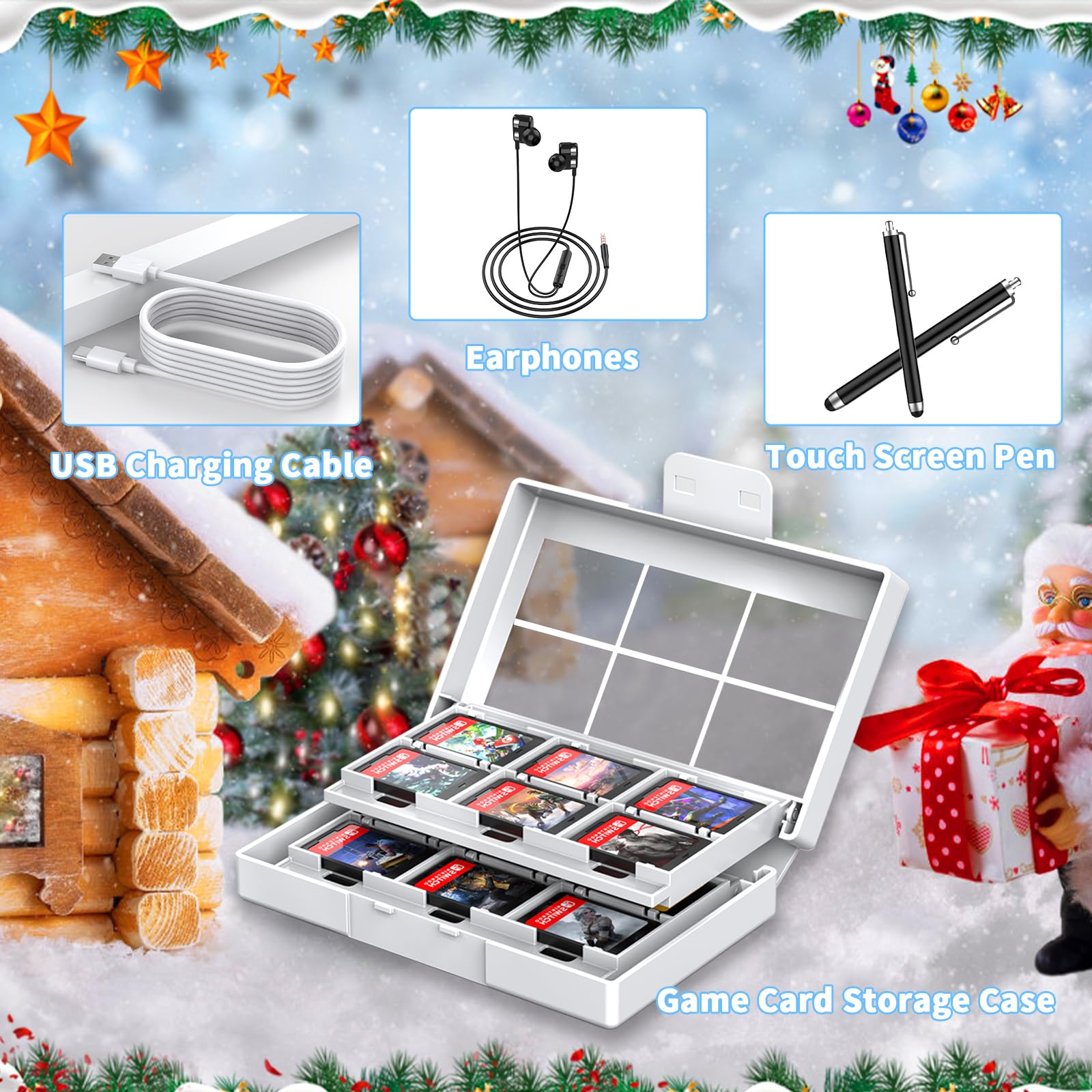 Accessori Switch OLED 25 in 1 per Nintendo Switch OLED,Set Regalo di Coperture Antipolvere Illuminate per Switch OLED con Custodia Switch OLED,Cover Switch OLED,Coperchio Antipolvere Switch OLED