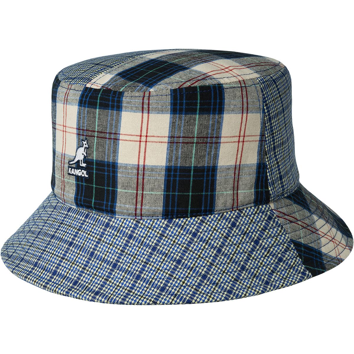 Kangol Sombrero de Pescador Plaid Mashup Bucket Mujer/Hombre - algodón Cuadros Verano Primavera/Verano