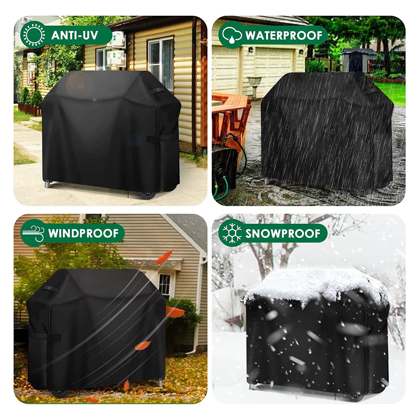 Pokrowiec Na Grilla BBQ, Wytrzymały Pokrowiec Na Grilla, Wybór Wielu Rozmiarów, Wodoodporny Pokrowiec Na Grill Gazowy Oxford 420D (147x61x122cm)