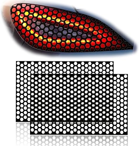2 calcomanías universales para lámpara trasera de automóvil calcomanías tipo panal de abeja lámina de tinte autoadhesiva para automóvil cubierta de