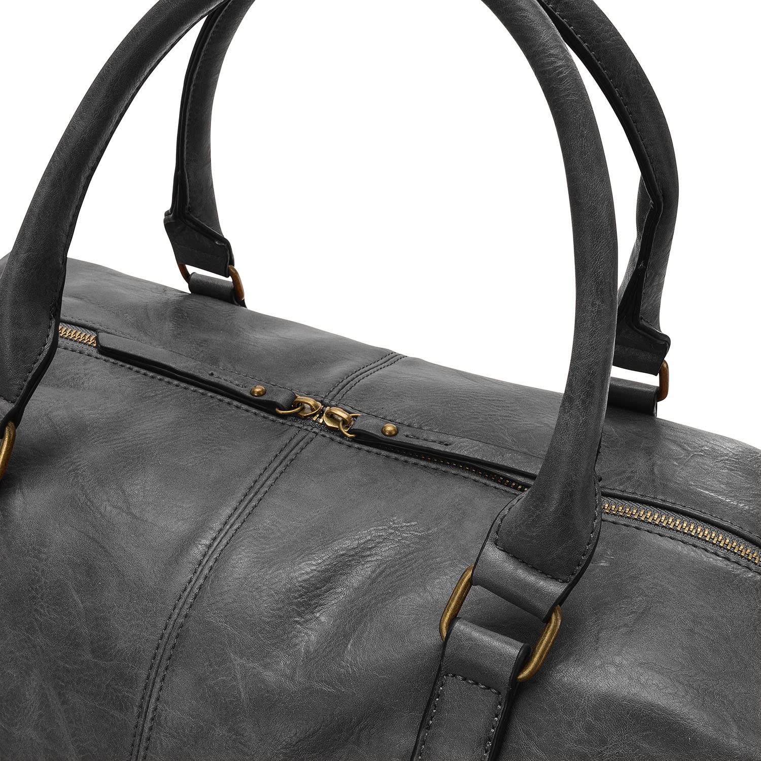 HERLING Borsone uomo/donna PASCAL vintage borsa da viaggio pelle PU (Anthracite Grey)