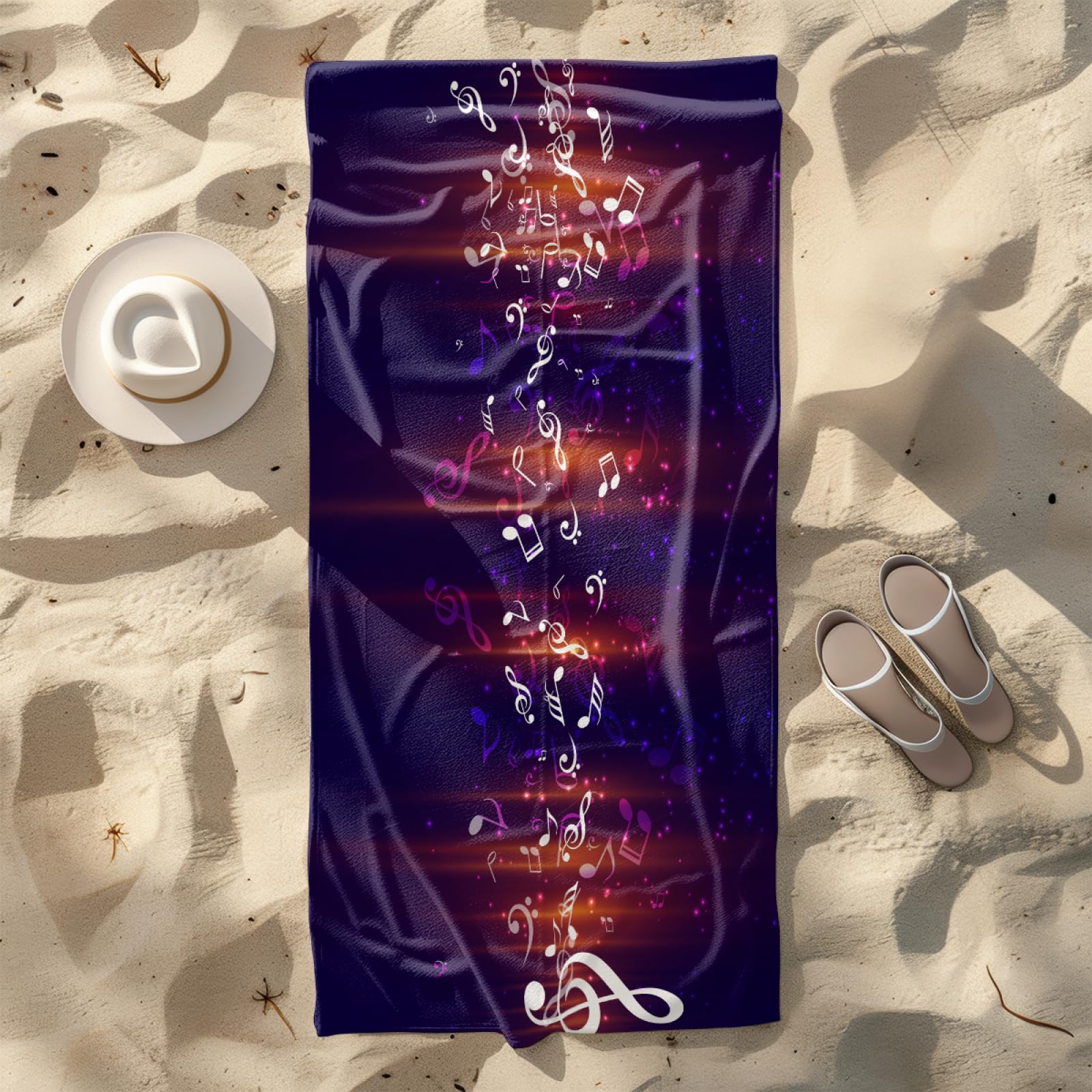 Toalla Playa Púrpura Blanca Rosa Toallas Baño Grandes Suave Toalla Microfibra Sin Arena Toallas de Baño Piscina Ducha Absorbente Secado Rápido Beach Towel para Viajes, Natación, Camping 200x220cm