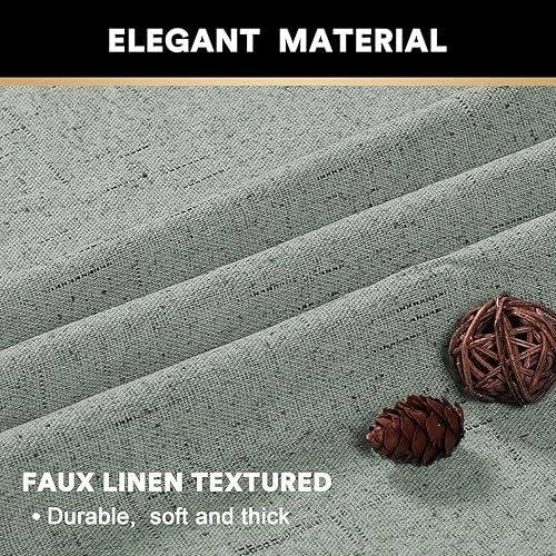 Miniatura 191 de PrinceDeco Cortinas opacas 100% para dormitorio, cortina de lino para puerta corrediza de cristal, cortinas opacas extra anchas con ojales Arena