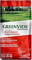 GreenView Fairway Formula Spring Weed & Feed Crabgrass Preventer - Kills 200+ Weeds, Feeds Lawn 12 Weeks, Covers 5000 sq ft