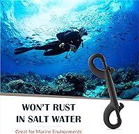 Vista 6 de Flourish Gancho a presión de perno de doble cara resistente, acero inoxidable, gancho multiusos de 4 pulgadas con aberturas de 1/2 pulgada, ideal