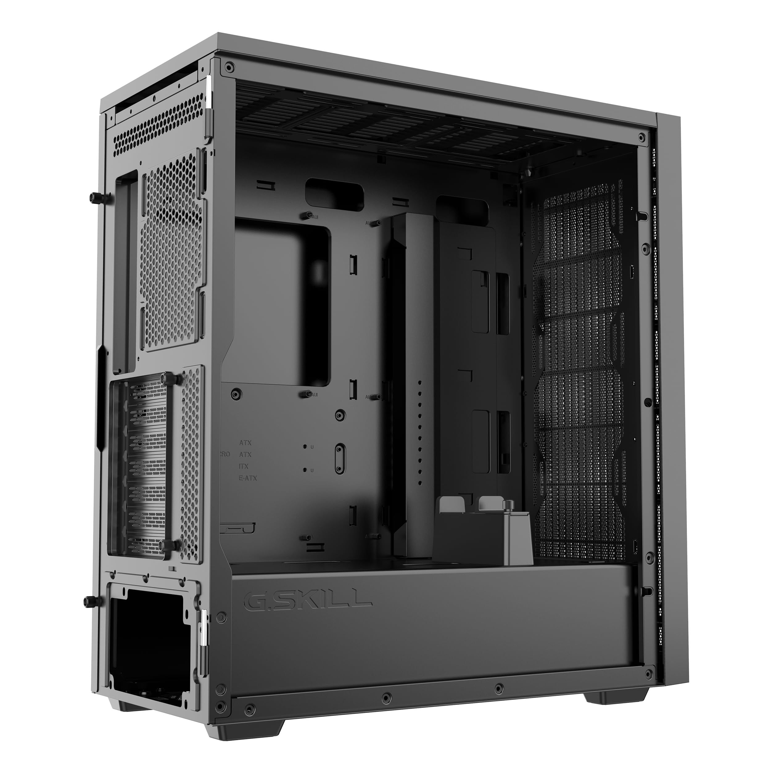 G.SKILL MD1 Caja ATX de media torre con panel lateral de vidrio templado, panel frontal de malla - negro (GC-AKGW1-MD1)