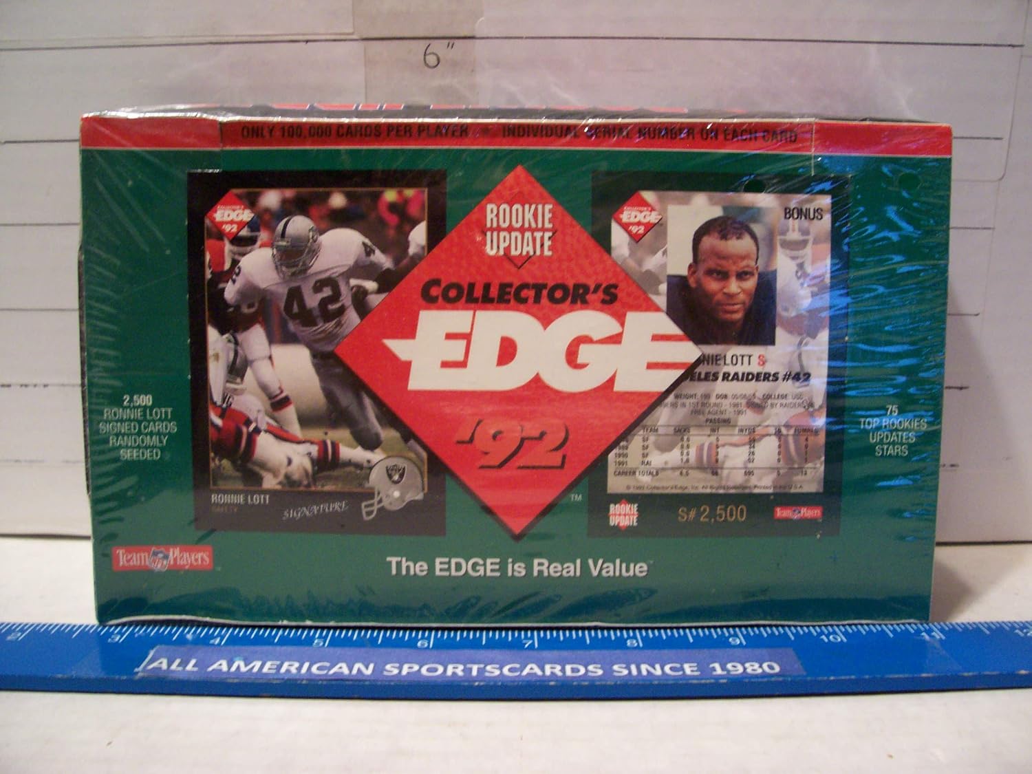 1992 COLLECTOR'S EDGE FOOTBALL ROOKIE UPDATE SEALED BOX ?? RONNIE LOTT AUTO ??