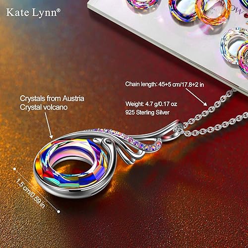 Miniatura 2 de Kate Lynn "Rise From the Ashes Phoenix Necklace Made with Crystals from Austria, 18"+2" Necklace, Packaged with Jewelry Box, Valentine's Day Gift