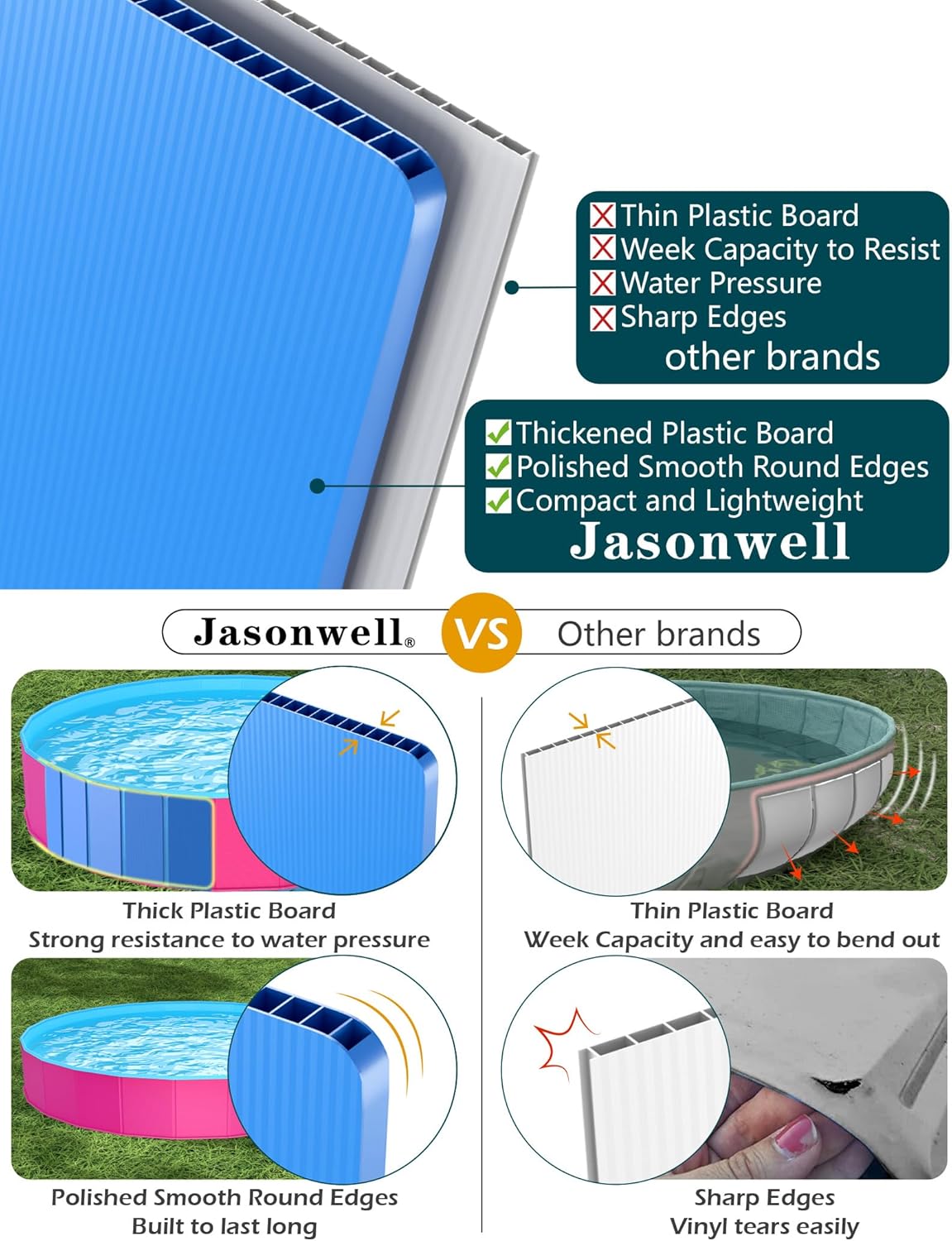 Jasonwell Kiddie Baby Pool with Canopy - Foldable Infant Toddler Kids Pool with Shade Baby Beach Essentials Tent Swimming Wading Pools for Toddlers 1-3 + Kids Dogs Ball Pit Backyard Water Play R, 63"