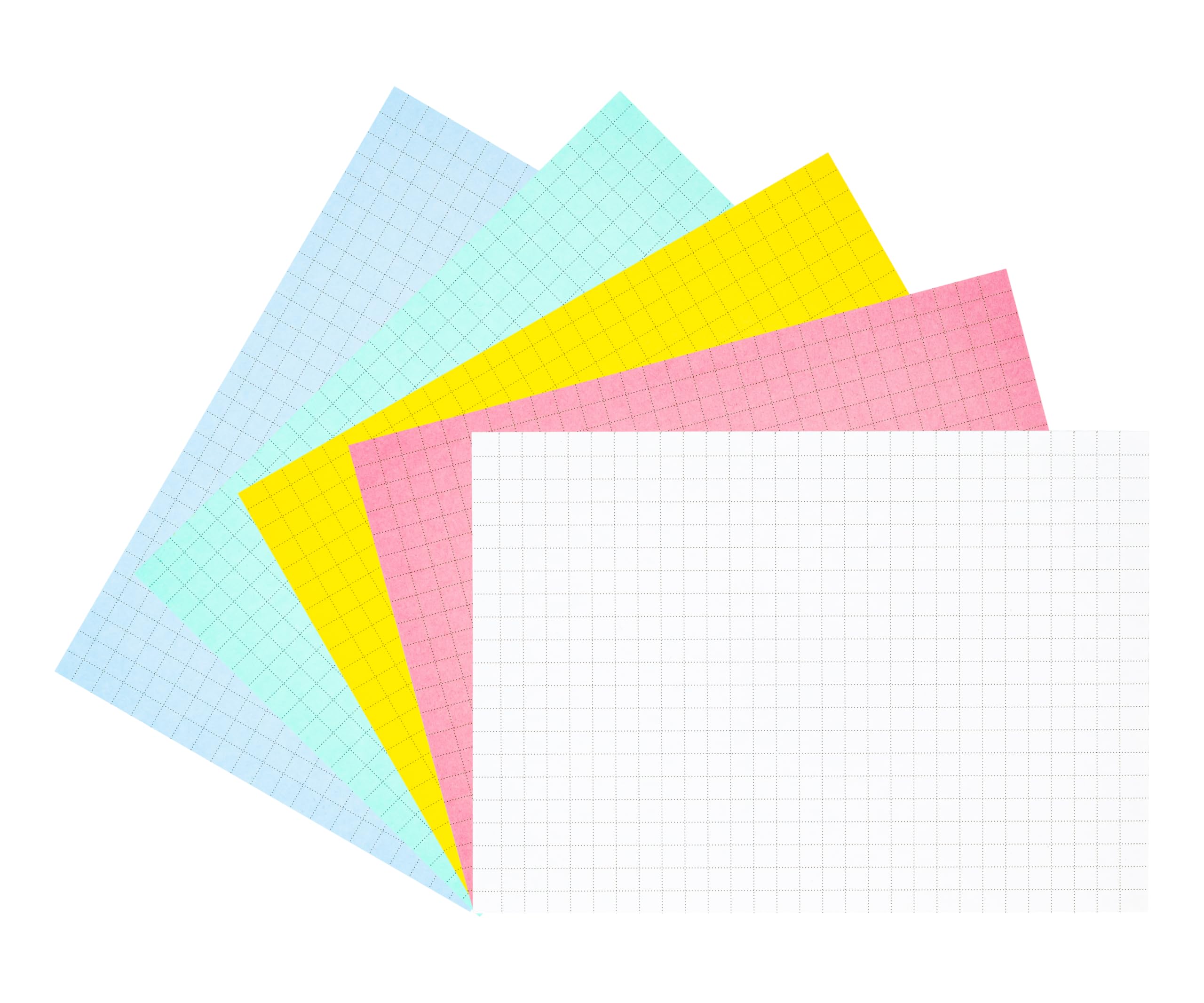 TSI Fiszki A6 posortowane pod względem koloru, opakowanie 100 sztuk, w kratkę, wymiary: DIN A6 (148 x 105 mm), nr art. 65856