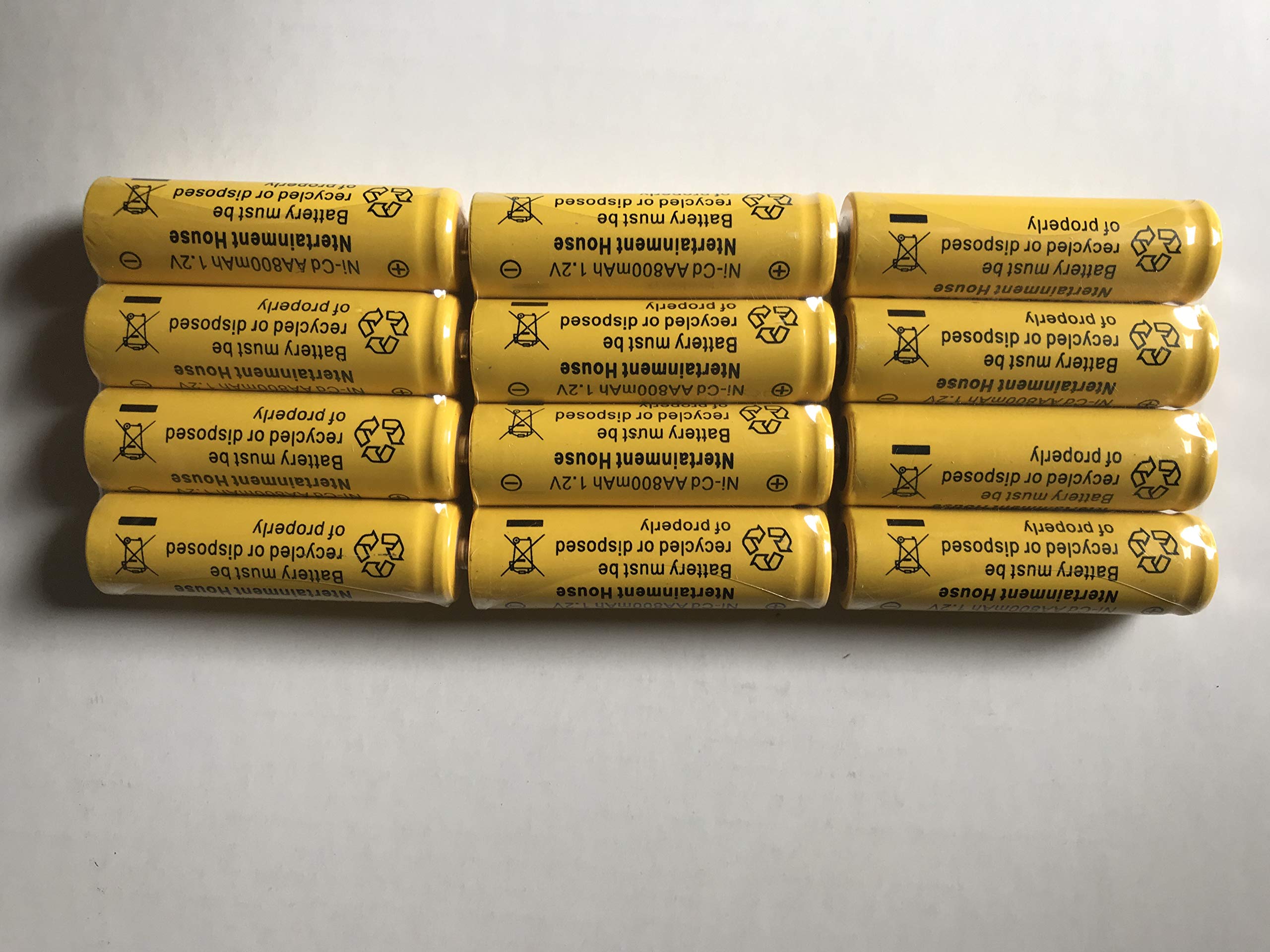 Ntertainment House Set of 12 Solar Light Ni-cd 800mah Rechargable Batteries for Solar Lights (AA 800mAh)