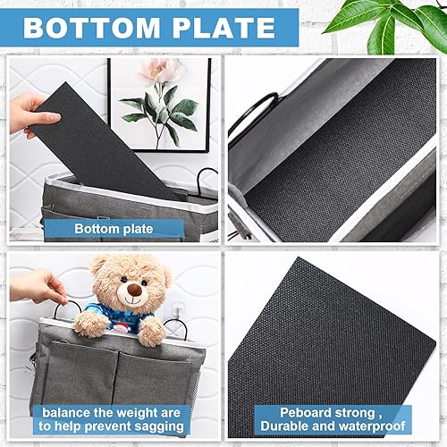 Miniatura 6 de 6 bolsas de almacenamiento para colgar en la pared, bolsa organizadora para colgar en la pared con ganchos, cesta colgante de pared con bolsillo,