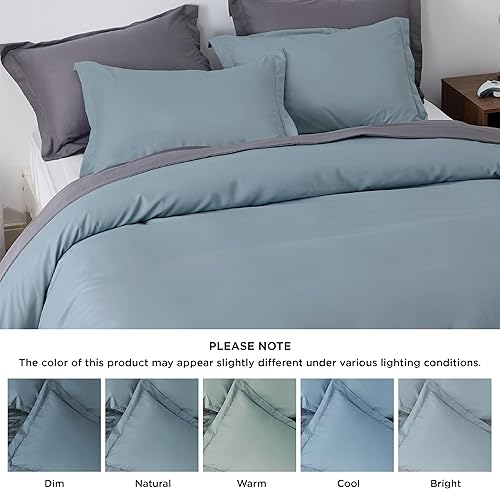 Vista 149 de Bedsure - Juego de funda de edredón de tamaño matrimonial, ropa de cama suave con doble cepillado, 1 funda de edredón (80 x 90 pulgadas) y 2 fundas