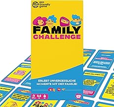 Family Challenge - Gesellschafts - und Familienspiel - Lustige Fragen und Herausforderungen für Kinder und Erwachsene - Kartenspiel ab 8 Jahren - perfekt als Urlaub Reisespiel
