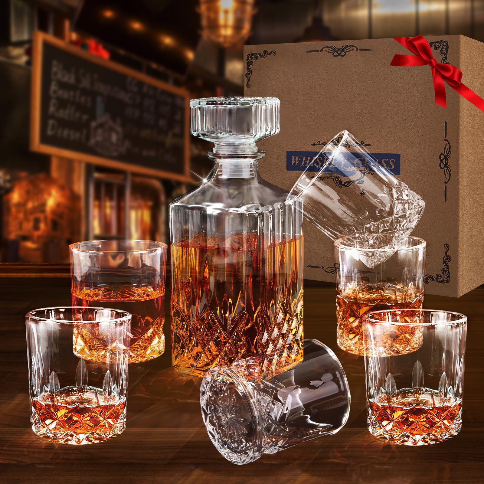 グラス・カップ・酒器 Pandalove Decanter & Tumblers Set. Amazon.com | KELNOW Whiskey Decanter with 6 Glasses Set, Gifts for