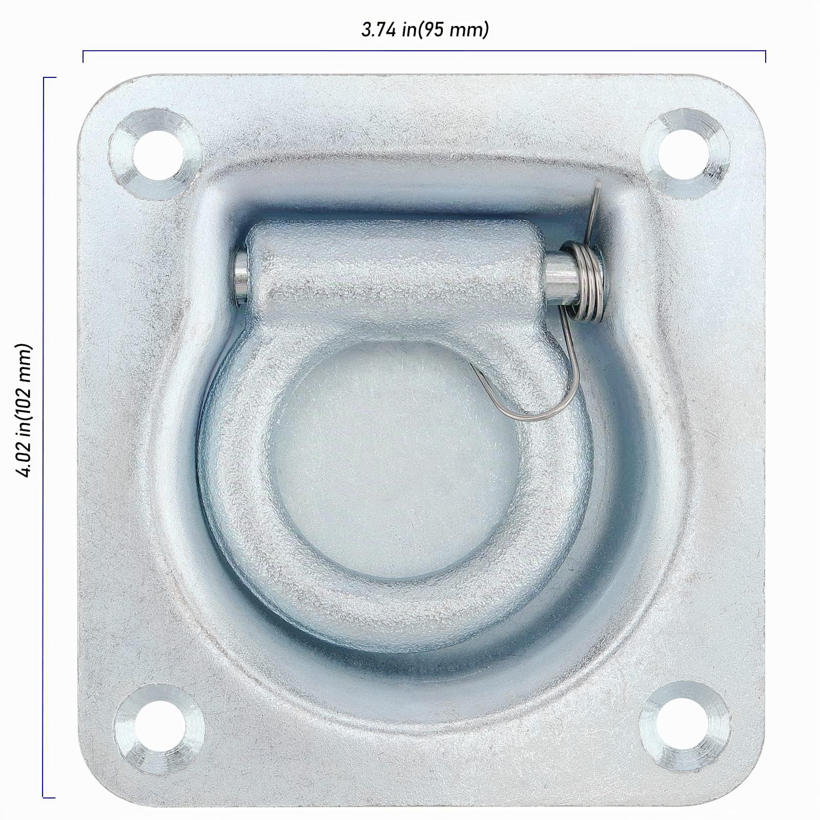 8 Occhielli di Ancoraggio per rimorchio, 800 kg, per rimorchi, Ganci, Camion, Barca, 102 x 95 mm, Argento