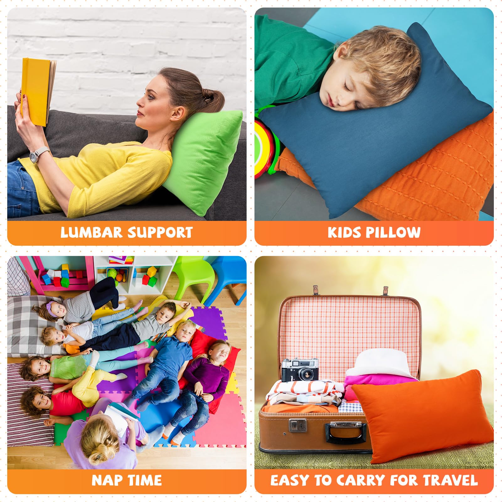 Amazon.com: Kigley 6 Pack Mini Pillows for Daycare 9.1 x 13.8