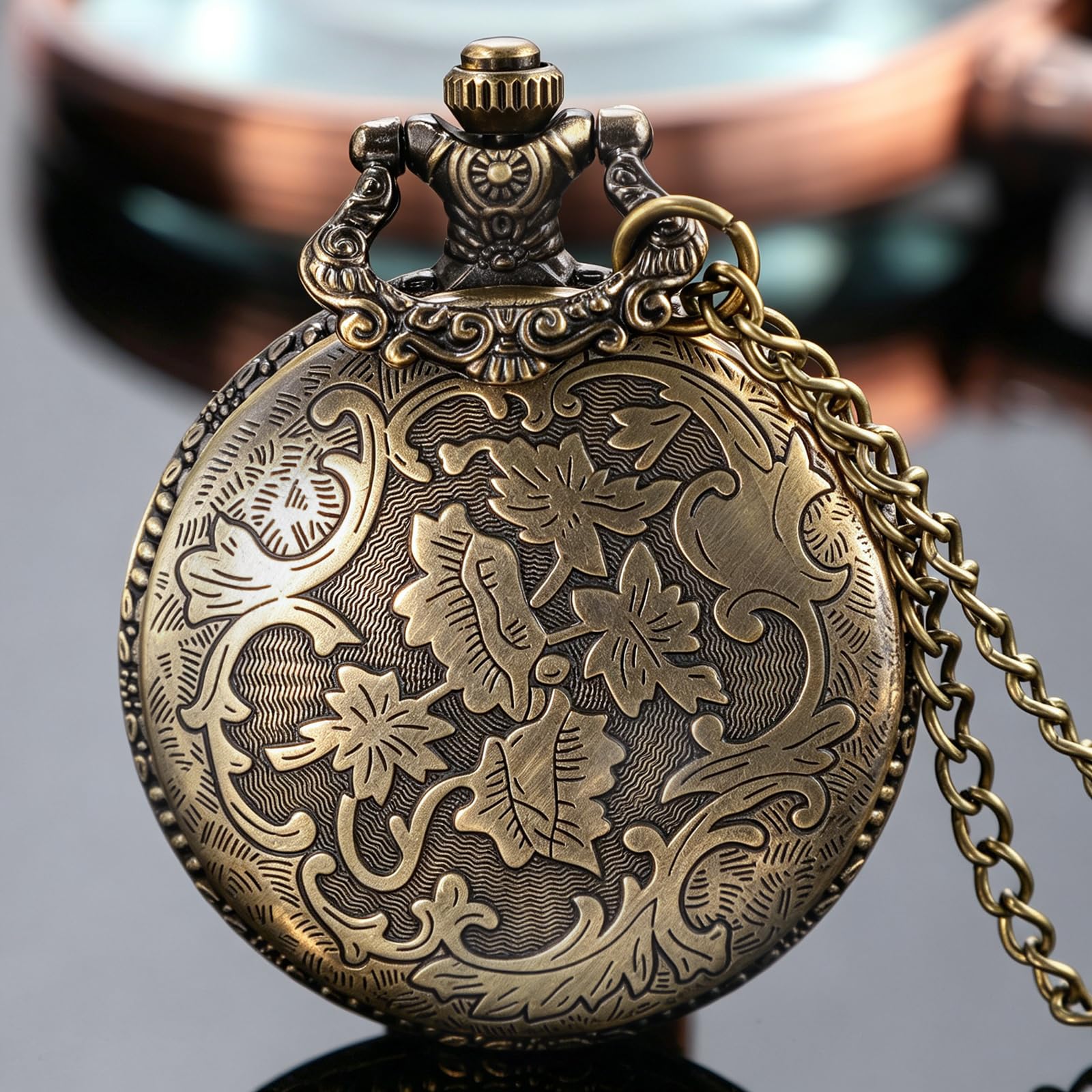 Van Gogh Starry Night Moon Hollow Cassa Argento Quarzo Numeri Romani Orologio da Tasca Regalo di Natale per Uomini Donne (con Borsa Regalo)