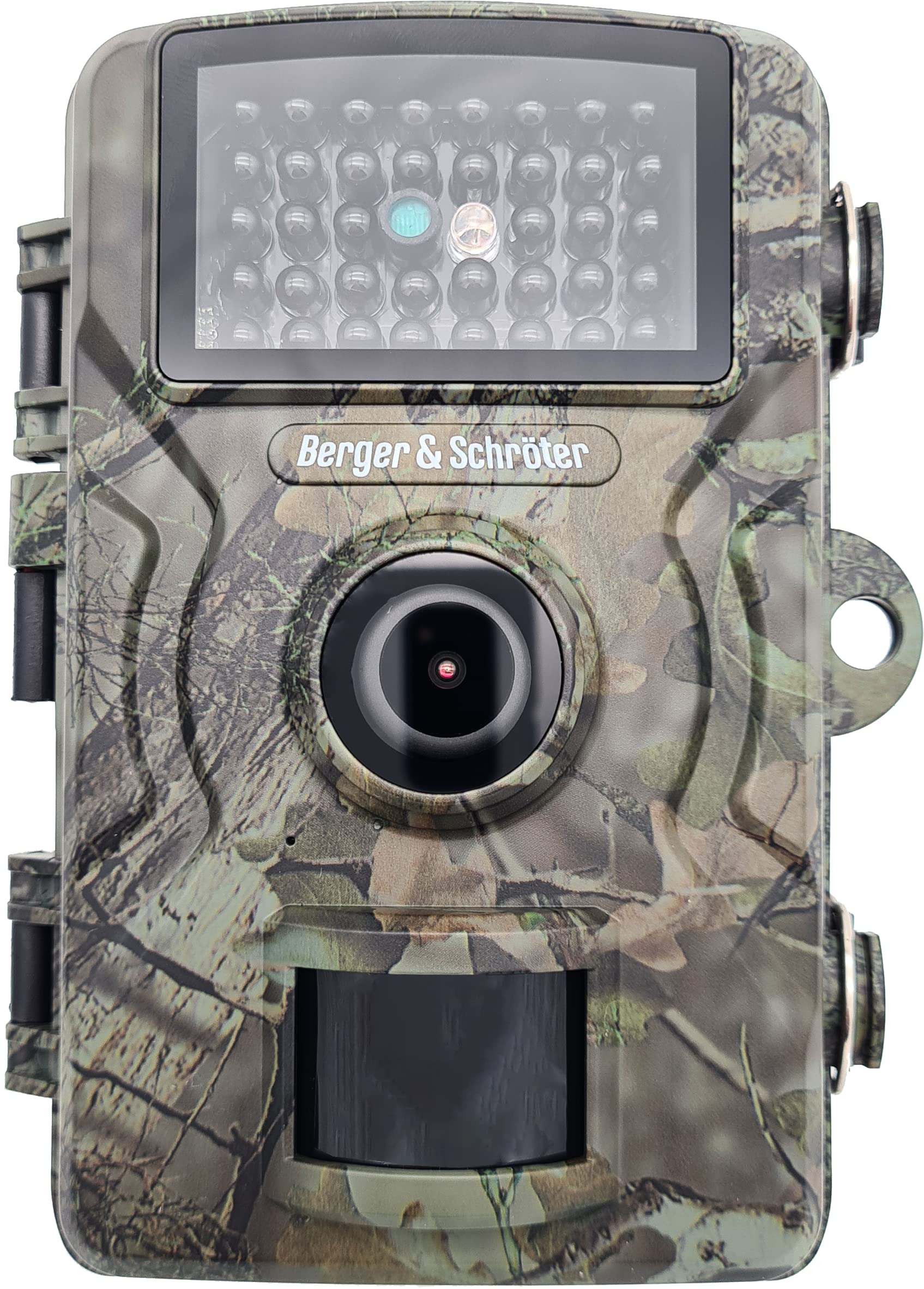 Berger & Schröter DH1 - Cámara de Caza (16 MP, Full HD, con Detector de Movimiento, Invisible, no Brilla, 940 NM, luz LED, visión Nocturna, 0,7 s, Disparo rápido, IP66, Resistente al Agua, 32 GB, 90°