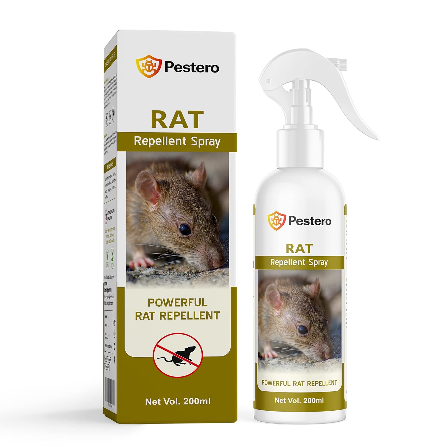 PESTERO Natural herbal Rat Repellent Spray for Car, Powerful Mouse Repellent Spray home and office Pest Repellent Rodent control Eco Friendly Pest ...