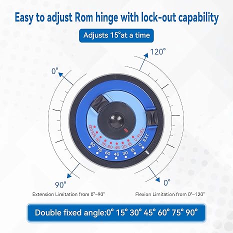 Orthomen Hinged ROM Elbow Brace - Adjustable Post OP Stabilizer for Surgery Recovery, Fracture & Tendon Repair Rehabilitation - Telescoping Arm Splint with Locking Hinges, Left