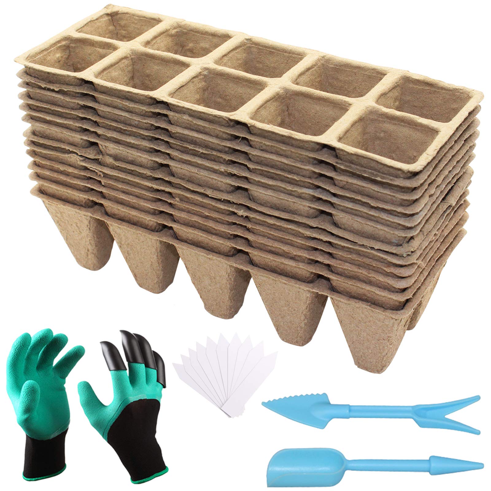 Buy ARLBA 12 Pack (120 Cells) Seed Starter Tray Peat Pot Kit