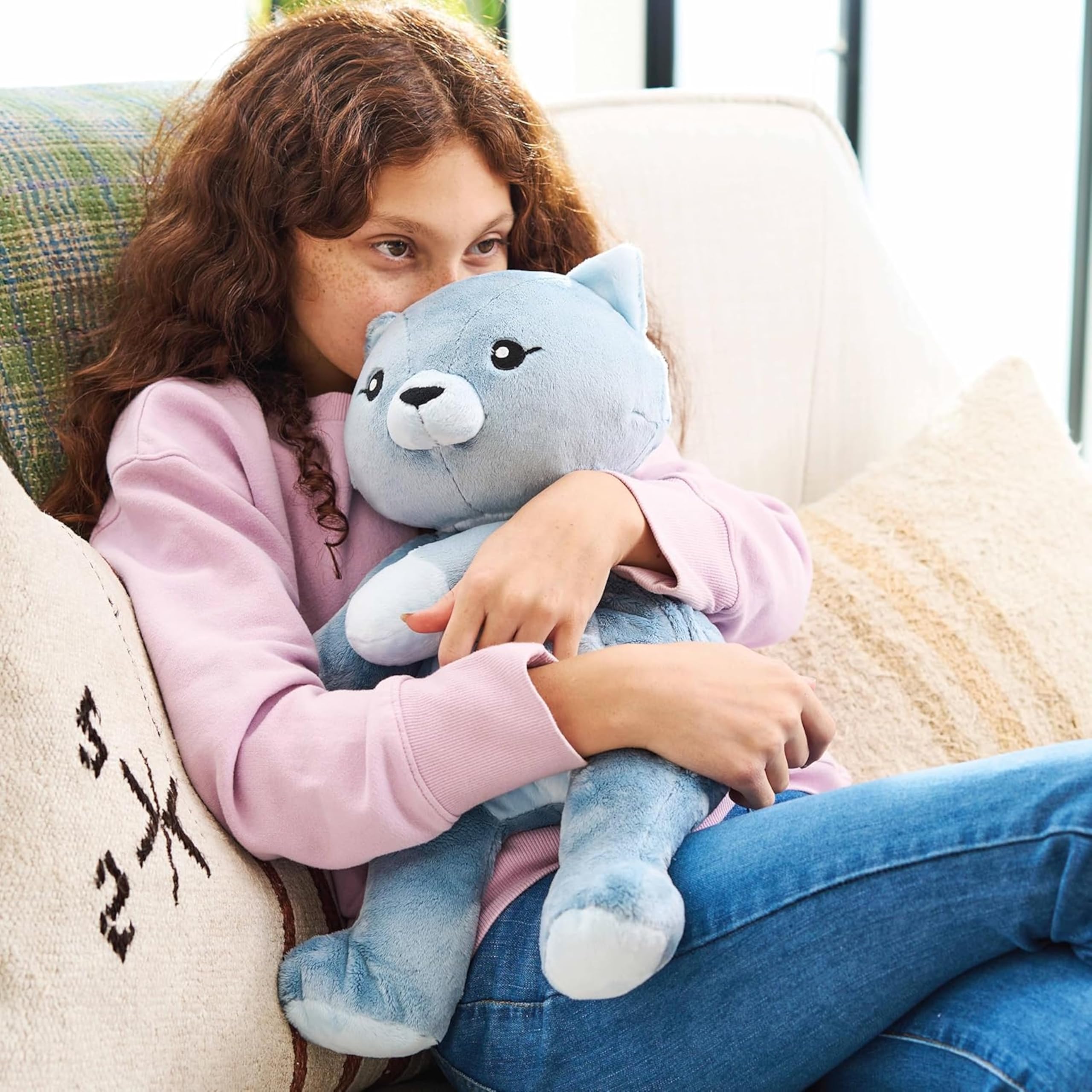 HUGIMALS Weighted Sensory Plush - 2kg Calming Stuffed Animal For Kids & Adults - Removable Weight, Washable, Deep Pressure Stimulation - Image 4