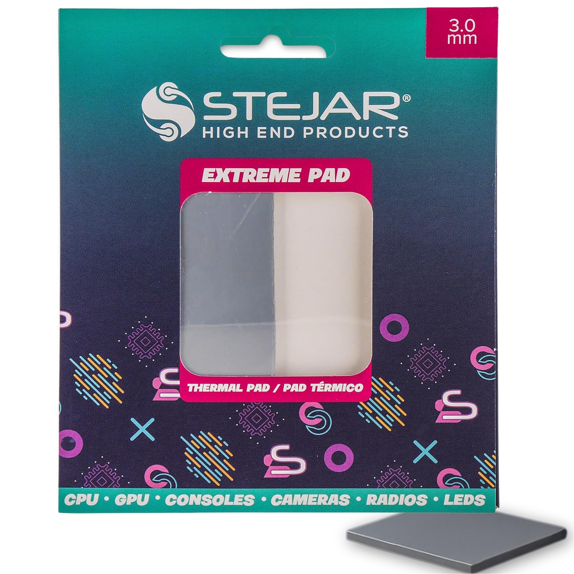 Almohadilla Térmica 3.740 x 1.772 x 0.118 in Extremo Alto Rendimiento Compatible con Consolas de CPU GPU Cámaras LED