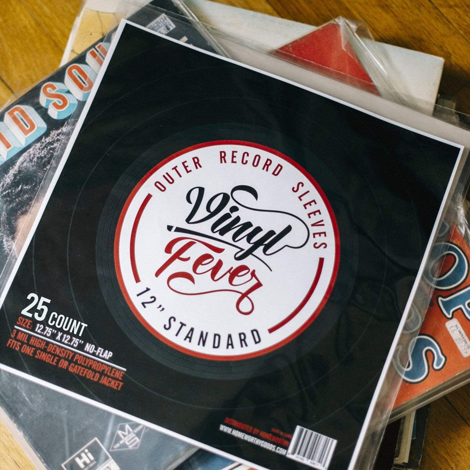 Featured Product Record Outer Sleeves (25 Pack) - Crystal Clear Polypropylene Plastic Sleeve for Vinyl Storage and Old Vinyl Records - High-Density 3 Mil Cover for 12 Inch LP Storage and Album Storage - Invest in Quality Vinyl Outer Sleeves