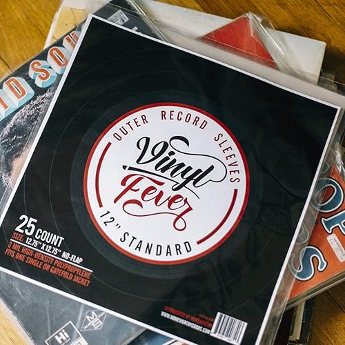 Miniatura 7 de Vinyl Fever Fundas de disco [paquete de 25] – Fundas exteriores transparentes para álbumes – Fundas de vinilo de polipropileno duraderas de 3 mil de