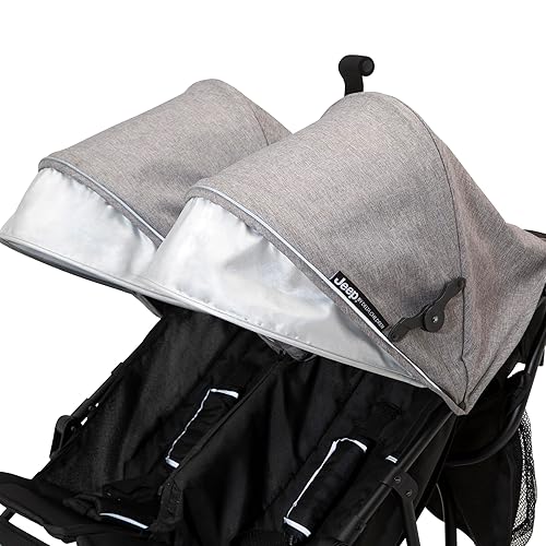 Miniatura 7 de Jeep PowerGlyde - Cochecito doble lado a lado de Delta Children, color gris