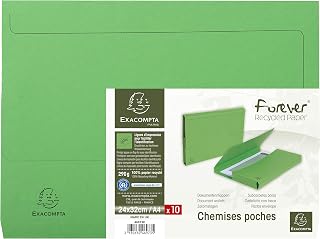 Exacompta 46973E - Lote de 10 Bolsas Forever® 290, Color Verde