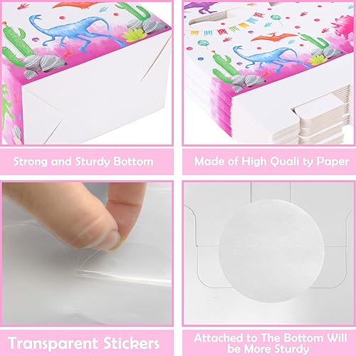 Miniatura 6 de 12 cajas de regalo de fiesta de dinosaurios en acuarela, cajas de golosinas de dinosaurio para niñas, regalos de fiesta de rugido de dinosaurio,