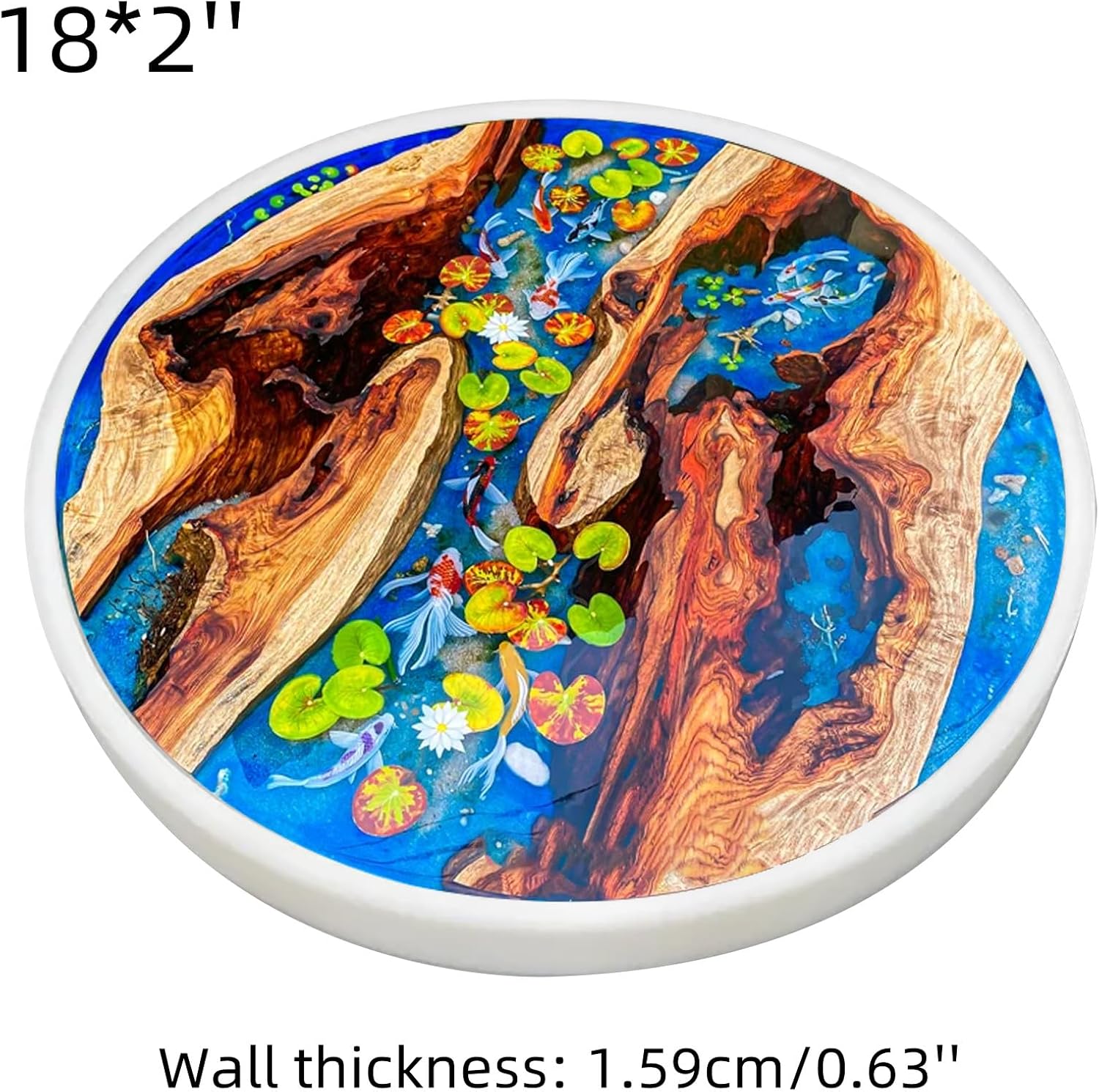 18" Diameter x 2" Deep Round Silicone Mold - Reinforced Platinum Epoxy Mold for River Tables, Charcuterie Boards, Resin Trays - Industrial-Grade Non-Deforming, Dishwasher Safe