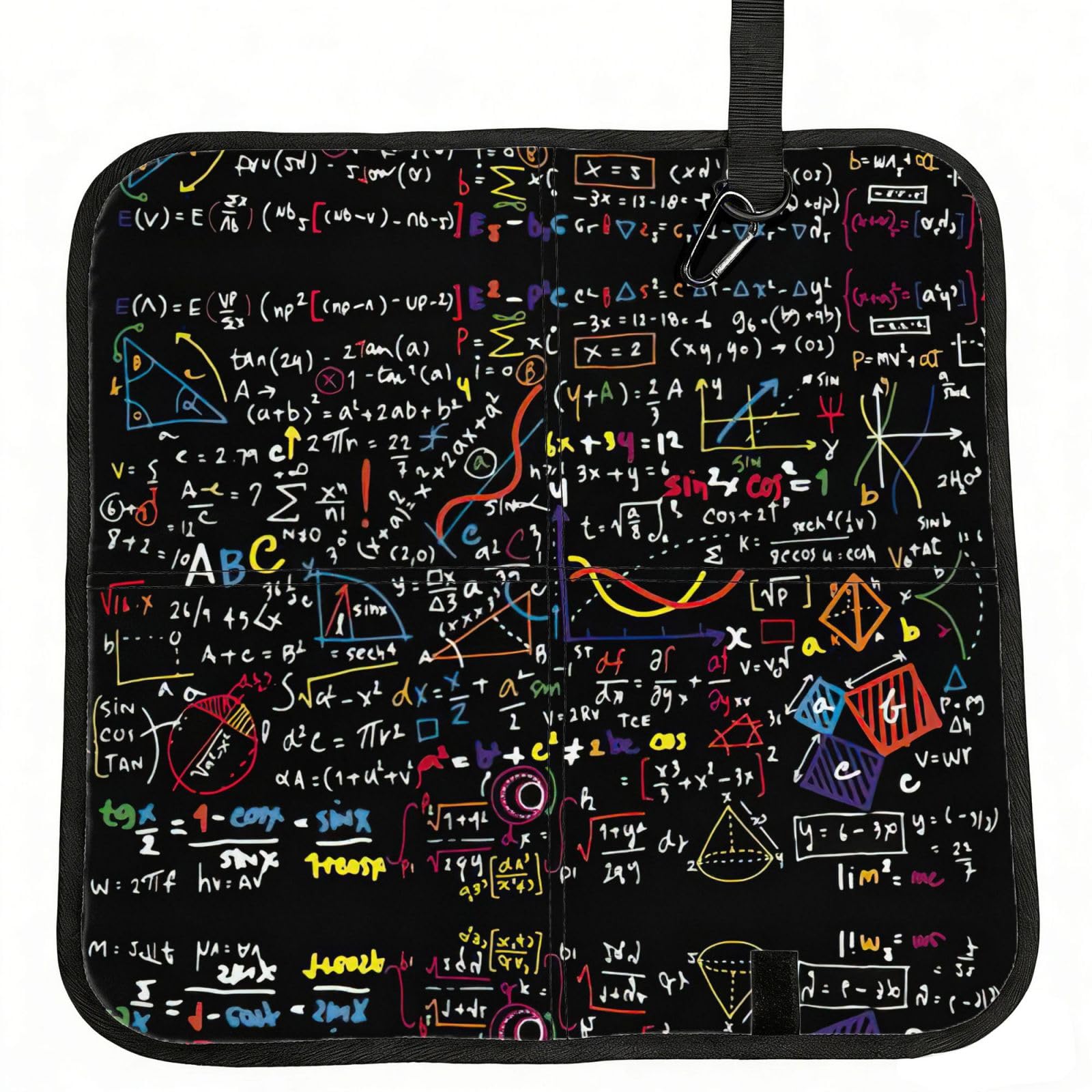 VCzsdff Math Formula Print Portable Seat Cushion Folding Bleacher Pad Compact Picnic Sitting Mat Polyester 40cm
